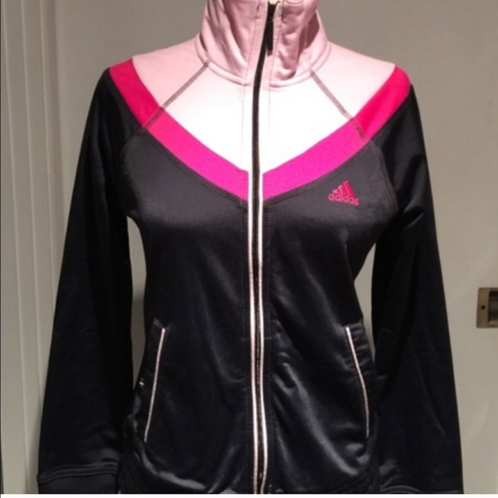 Adidas Full Zip Gray and Pink
Warmup Track Jacket
